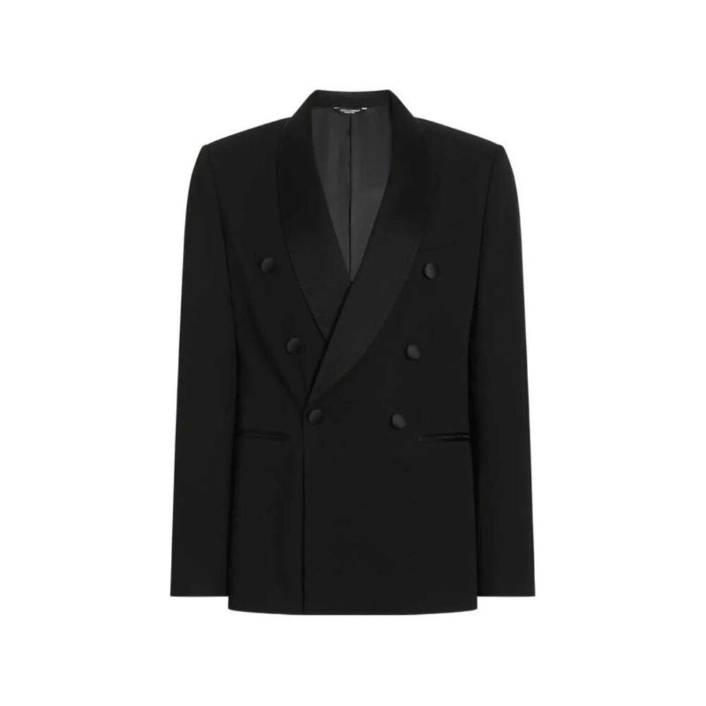 Dolce & Gabbana Men Double-Breasted Techno Gabardine Jacket